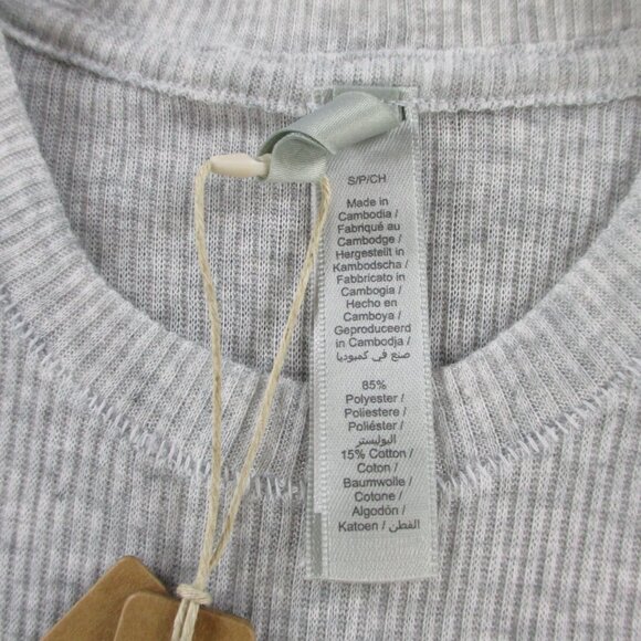 SKIMS Threadbare Rib Crewneck Standard T Shirt Womens Small Light Heather Gray - Picture 4 of 8